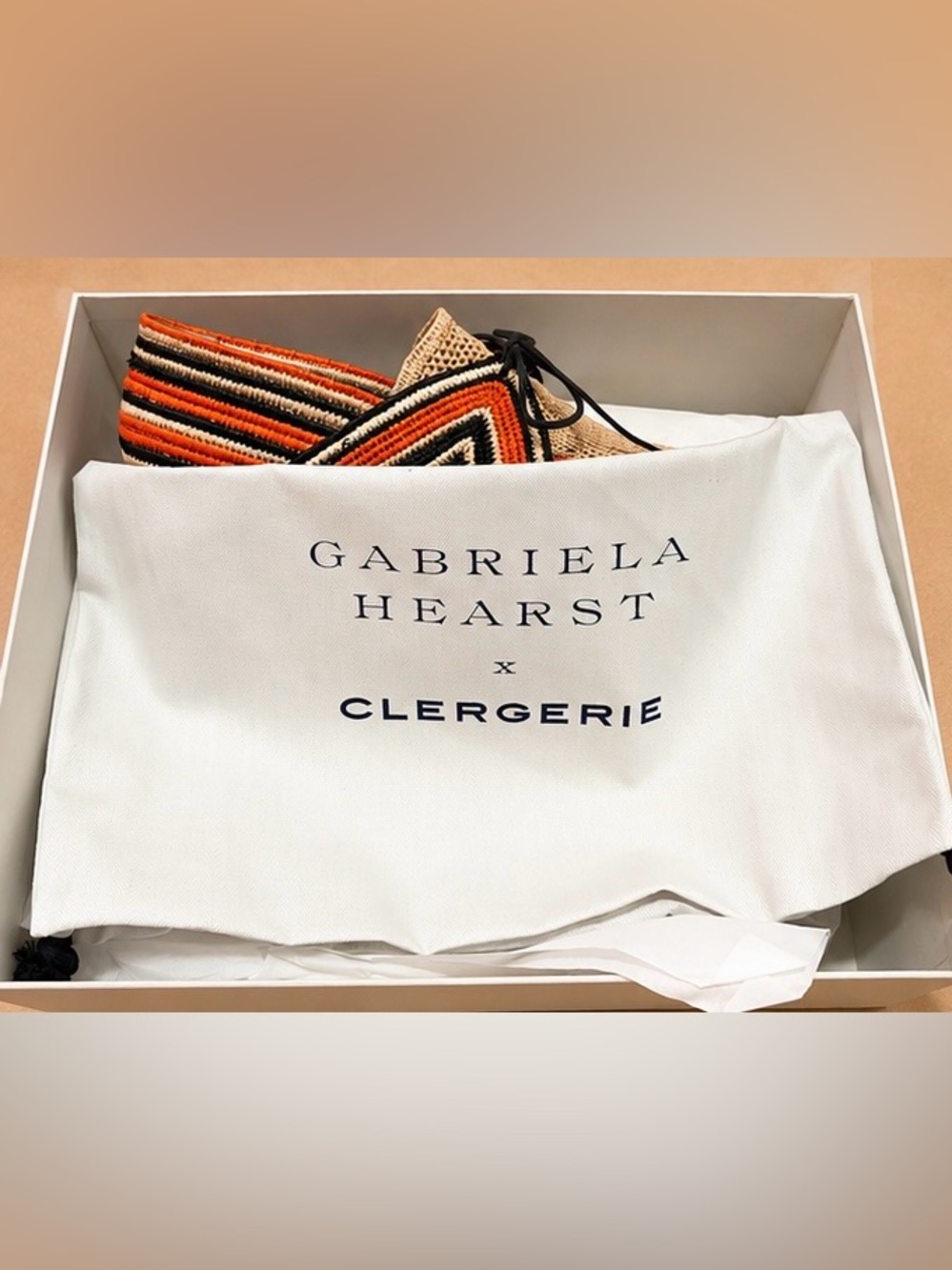 Gabriela Hearst Striped Woven Platform Loafers in Orange, Black and Natural - Picture 3 of 3